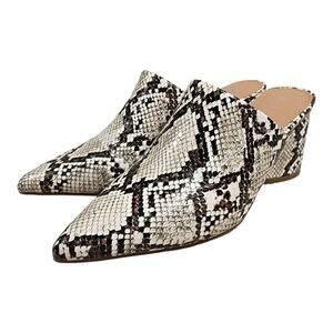 Rohb By Joyce Azria Willow Block Heel Brown Animal Print Mule Shoes Slip-on 7 M